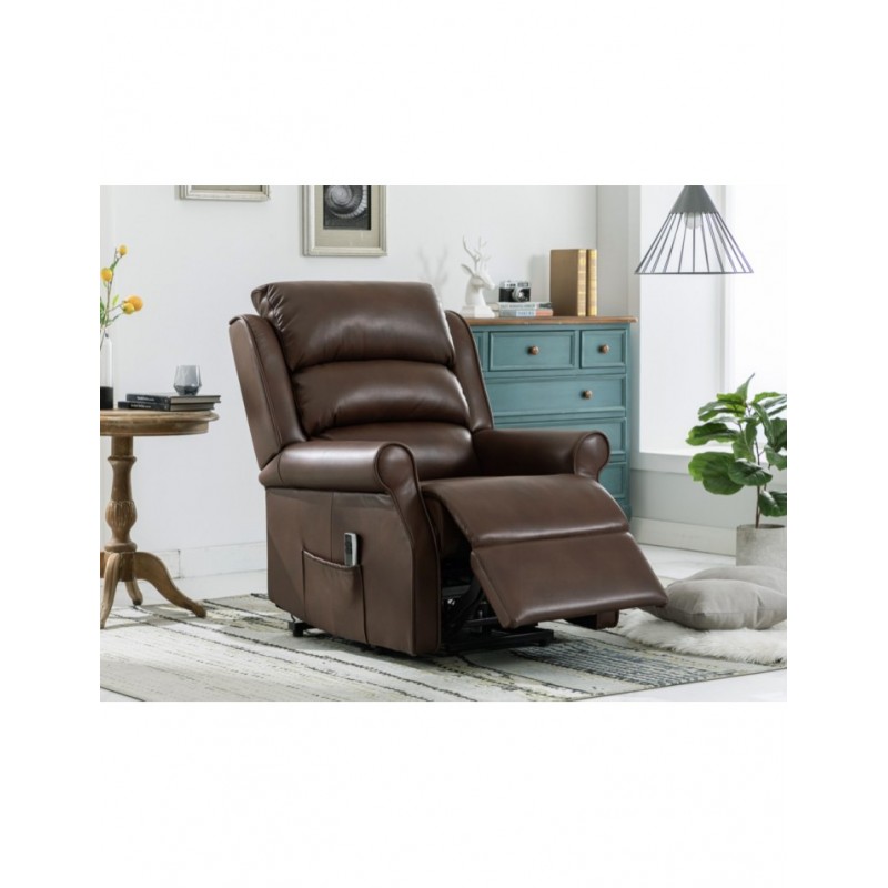 AM Windsor L&T Dual Motor Dark Brown Leather